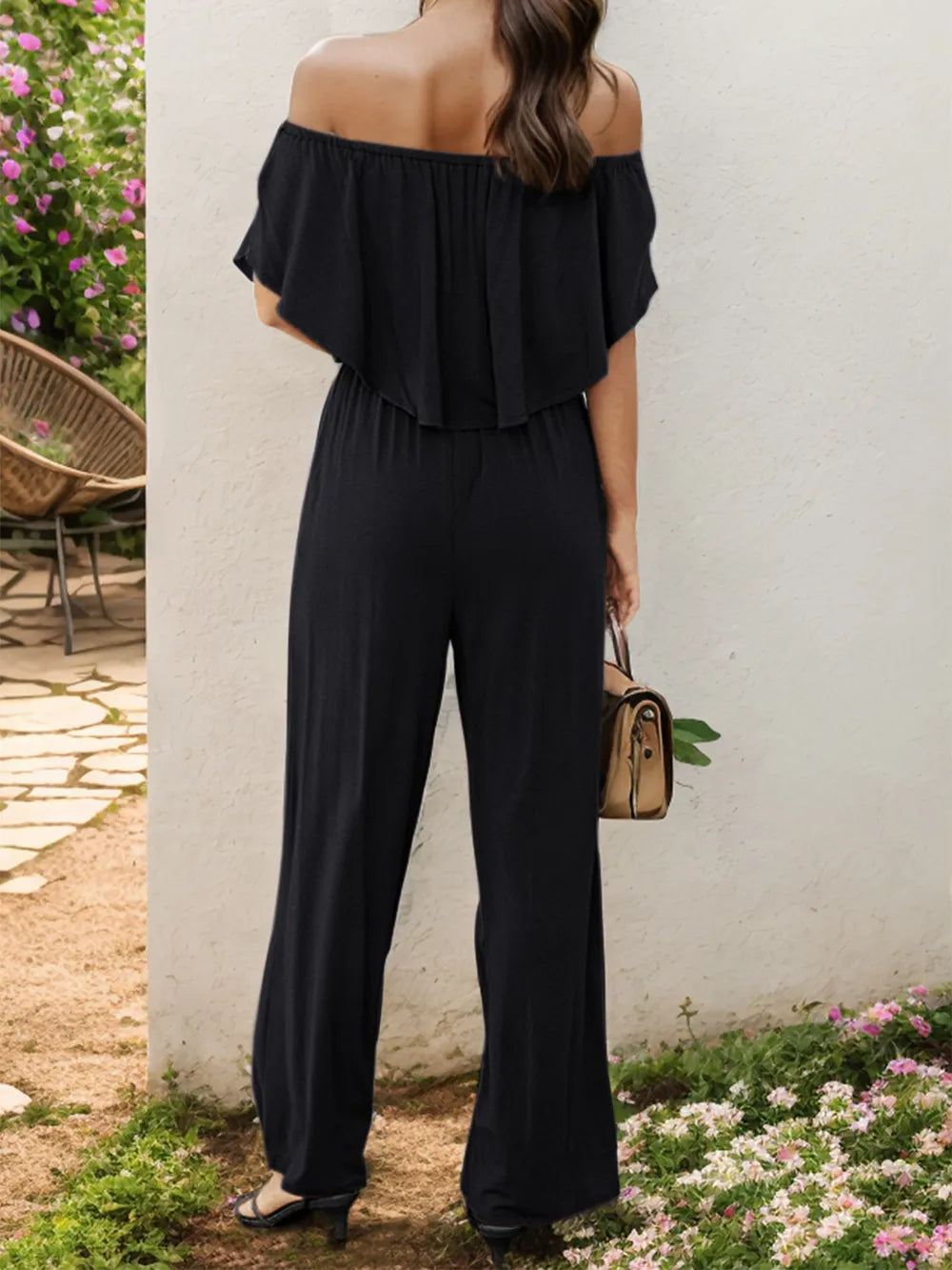 Off-Shoulder Wide Leg Jumpsuit nicholesgifts