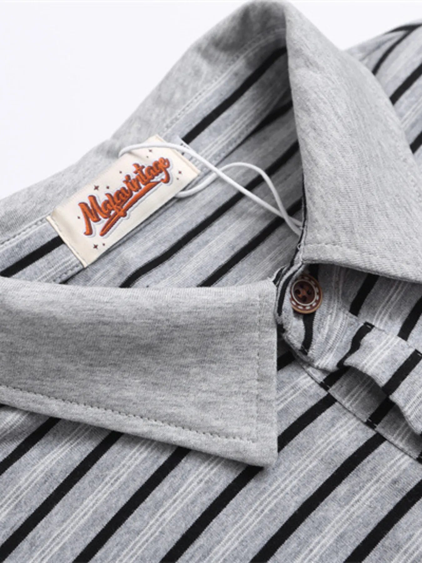 Men's Oversized Striped Short Sleeve Polo Shirt