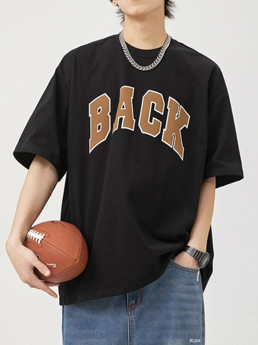 Men's Plus Size Letter Round Neck Half Sleeve T-Shirt NicholesGifts