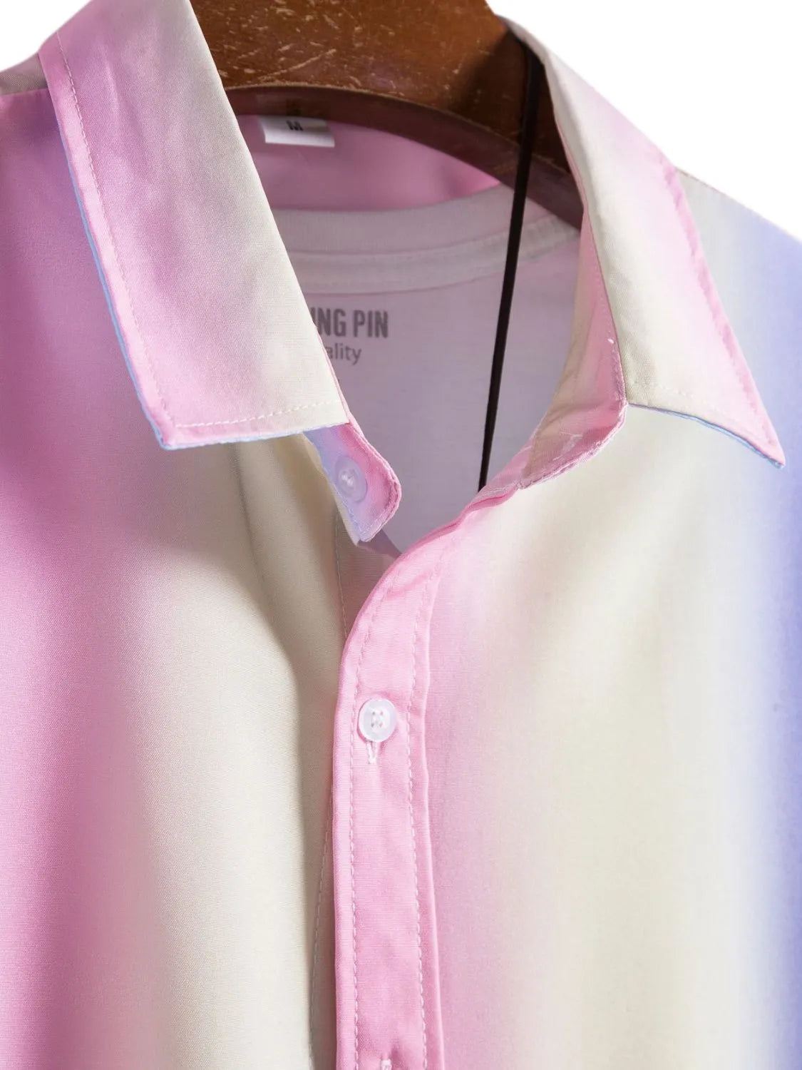 Men's Plus Size Gradient Short Sleeve Button-Down Shirt Trendsi