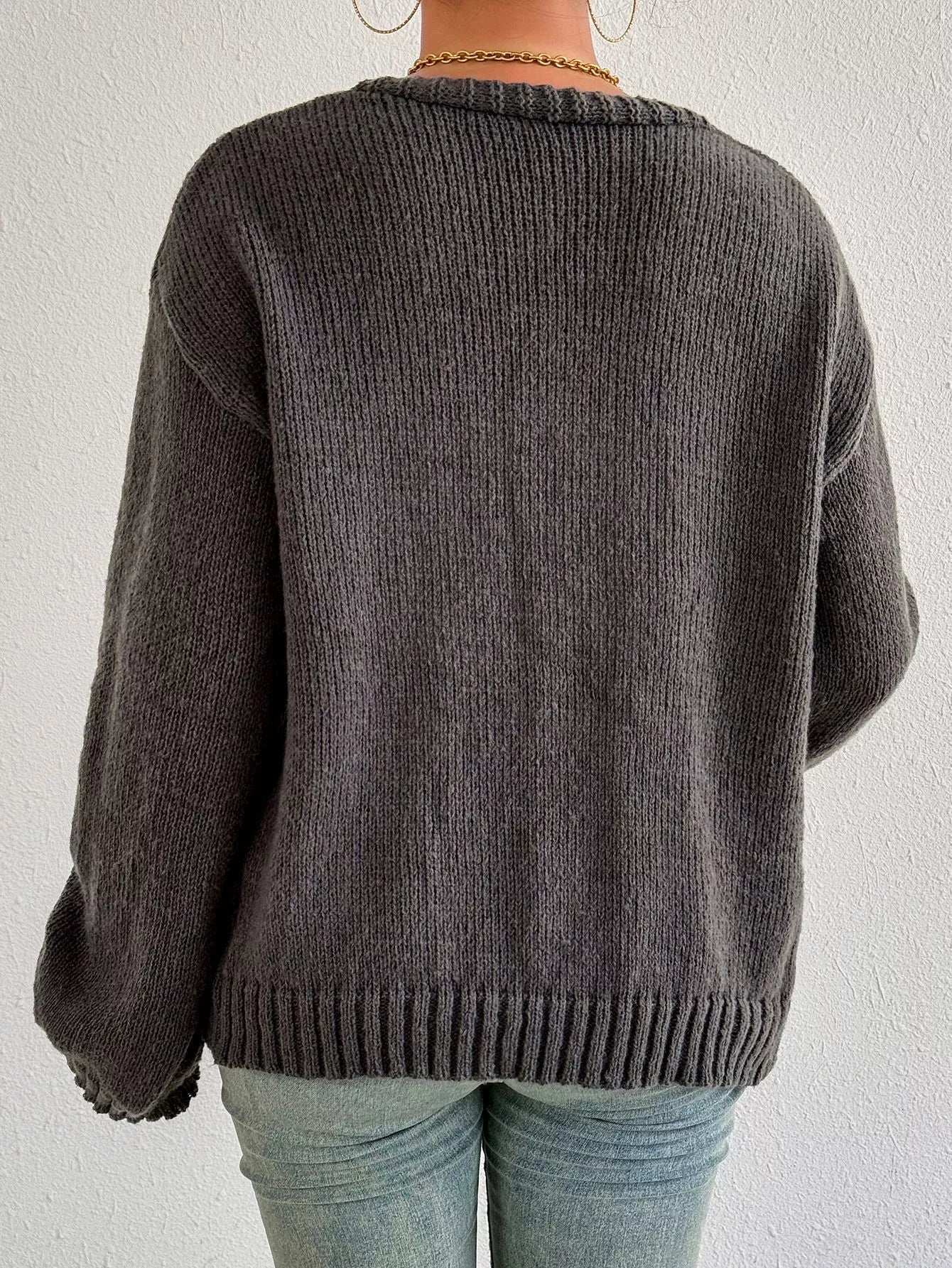 Tie-Front Dropped Shoulder Cardigan