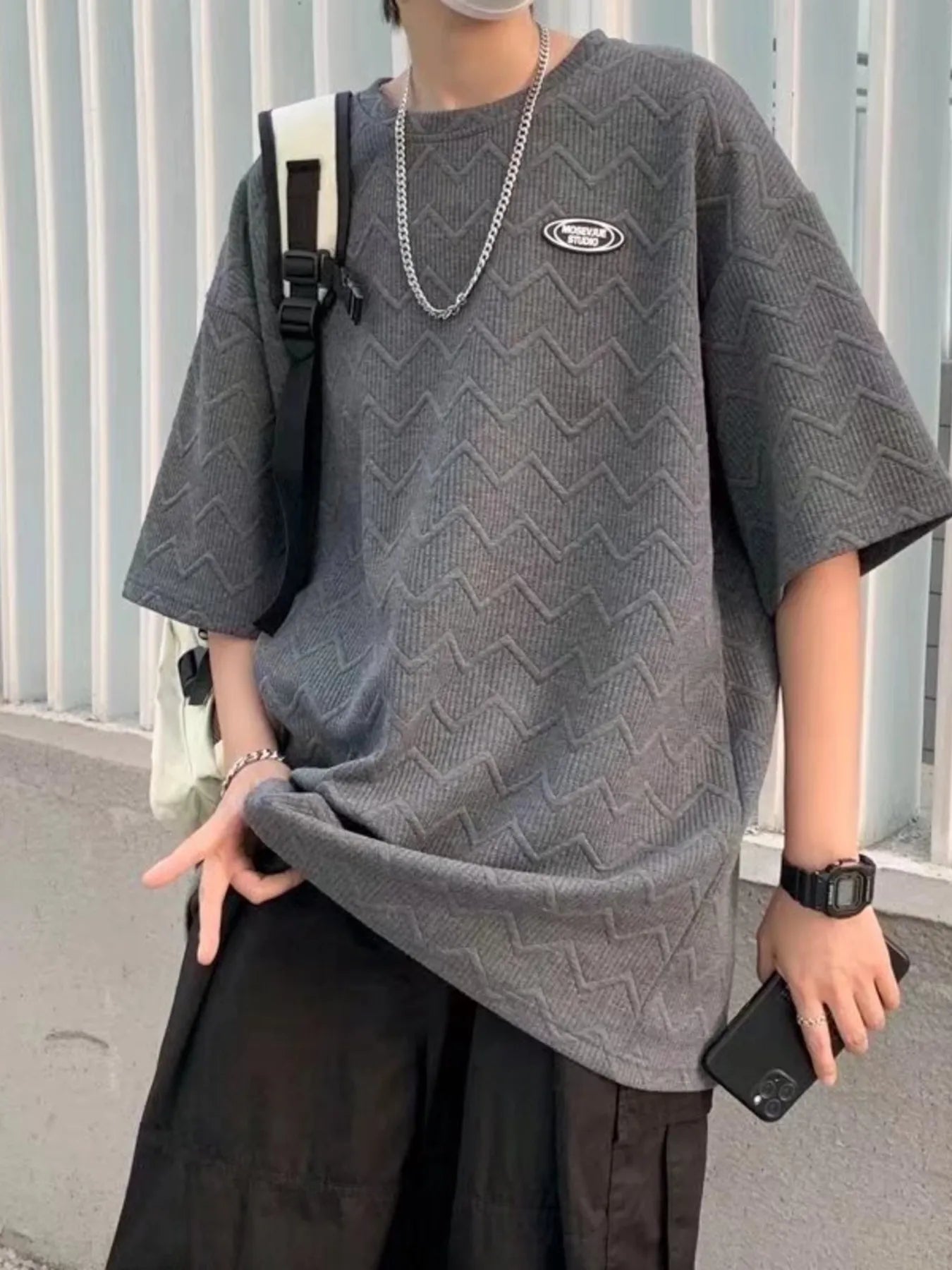 Men's Full Size Round Neck Half Sleeve T-Shirt Plus Size Trendsi