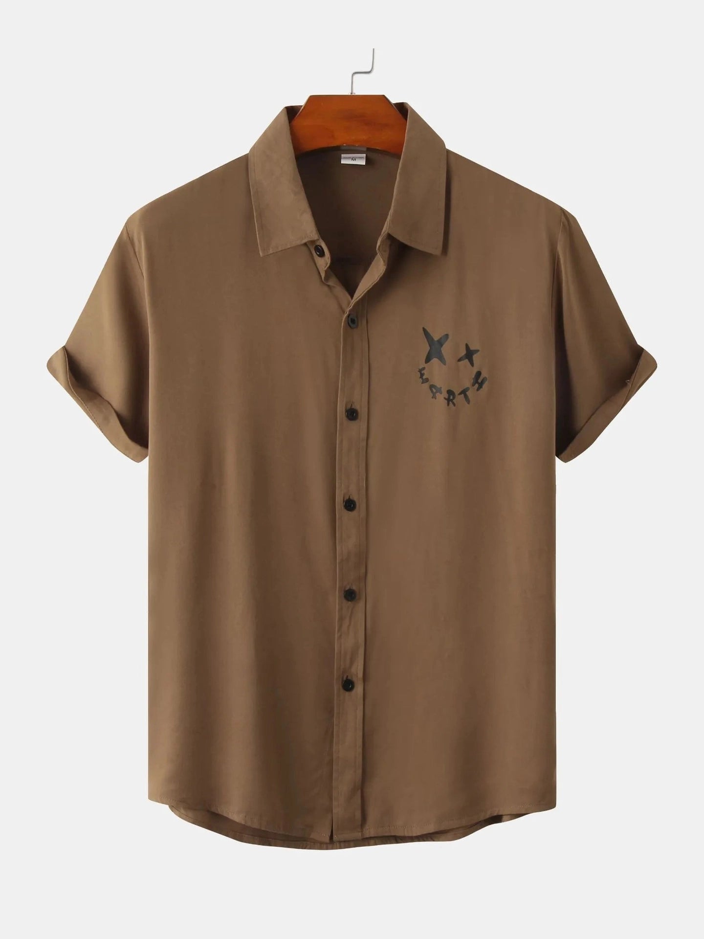 Men's Plus Size Casual Short Sleeve Button Down Shirt Trendsi