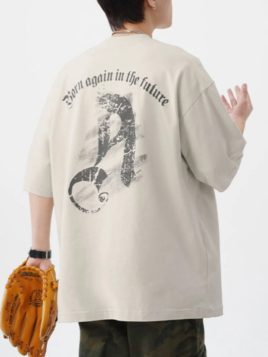 Men's Plus Size Graphic Round Neck Half Sleeve T-Shirt Trendsi