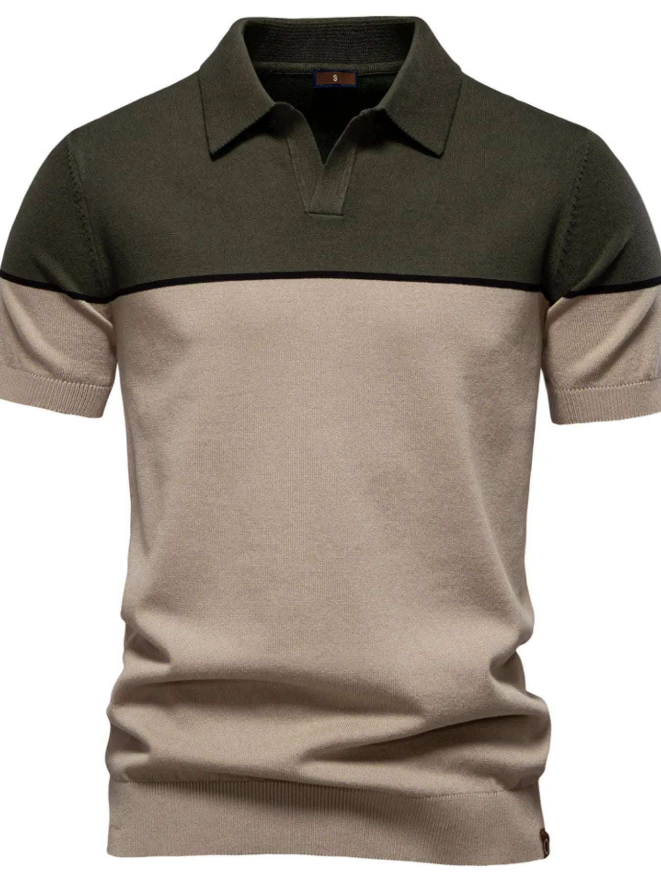 Men's Color Block Short Sleeve Knit Polo Shirt