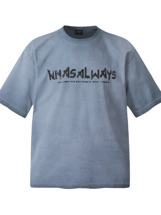 Men's Letter Graphic Round Neck T-Shirt Trendsi