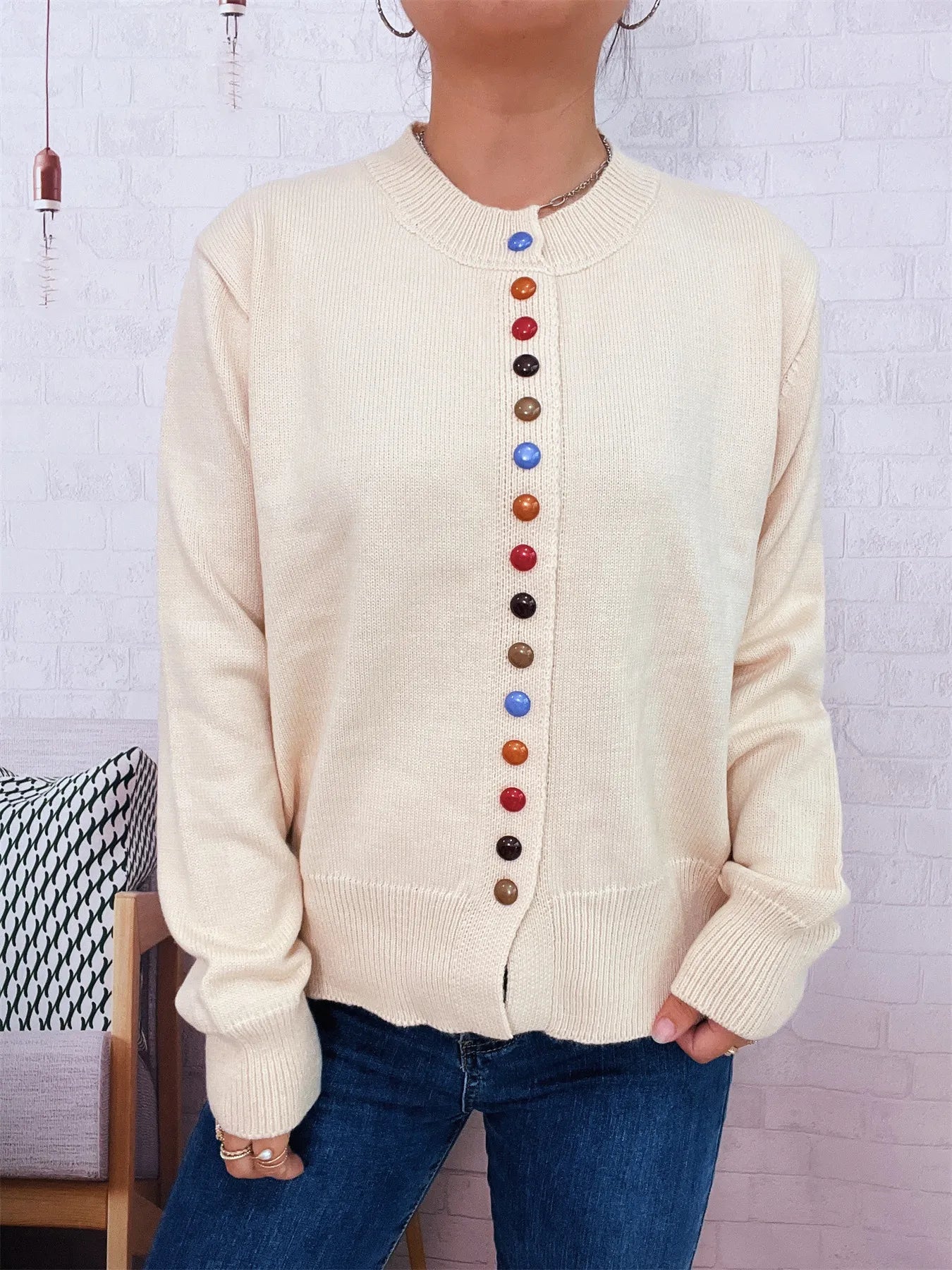 Button Up Long Sleeve Cardigan