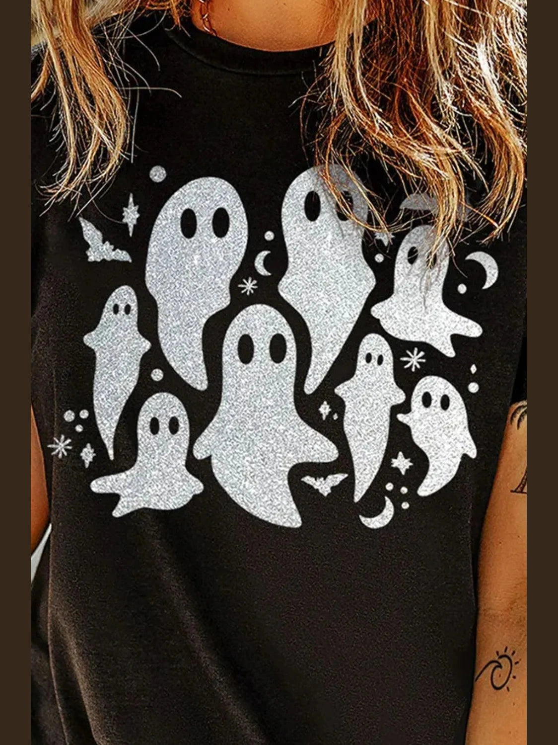 Full Size Ghost Round Neck Short Sleeve T-Shirt Trendsi