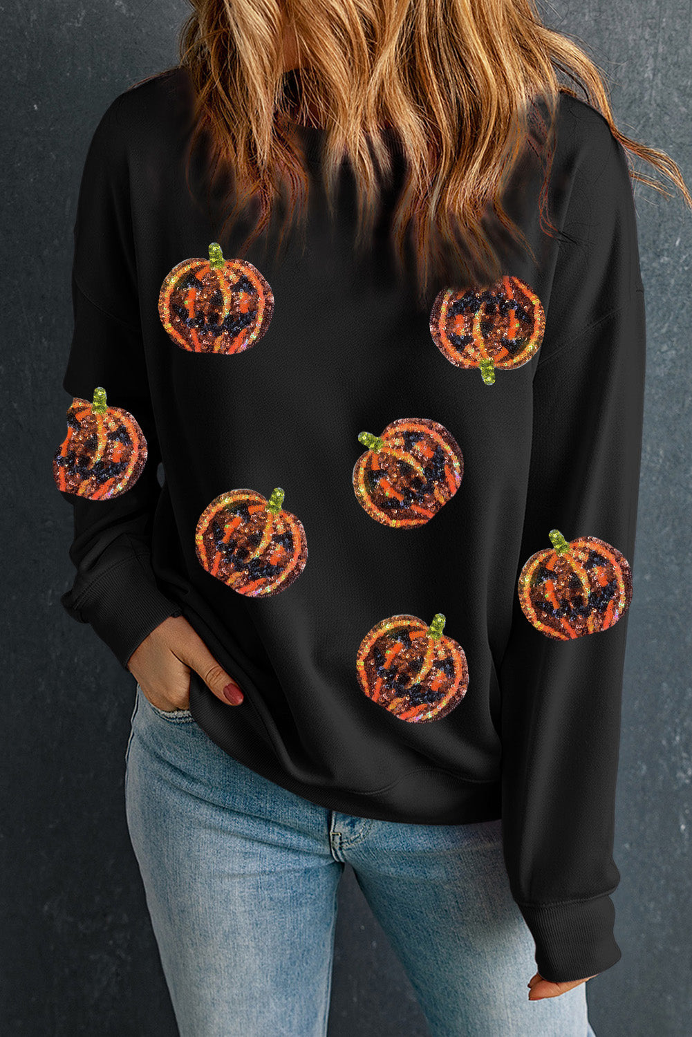 Pumpkin Dropped Shoulder Sweatshirt NicholesGifts