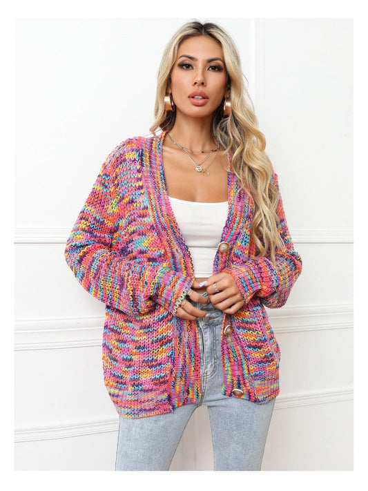 NicholesGifts Women Button Up Dropped Shoulder Cardigan