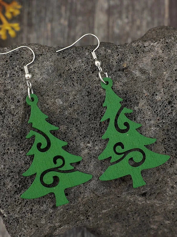 Christmas Tree Wooden Earrings NicholesGifts