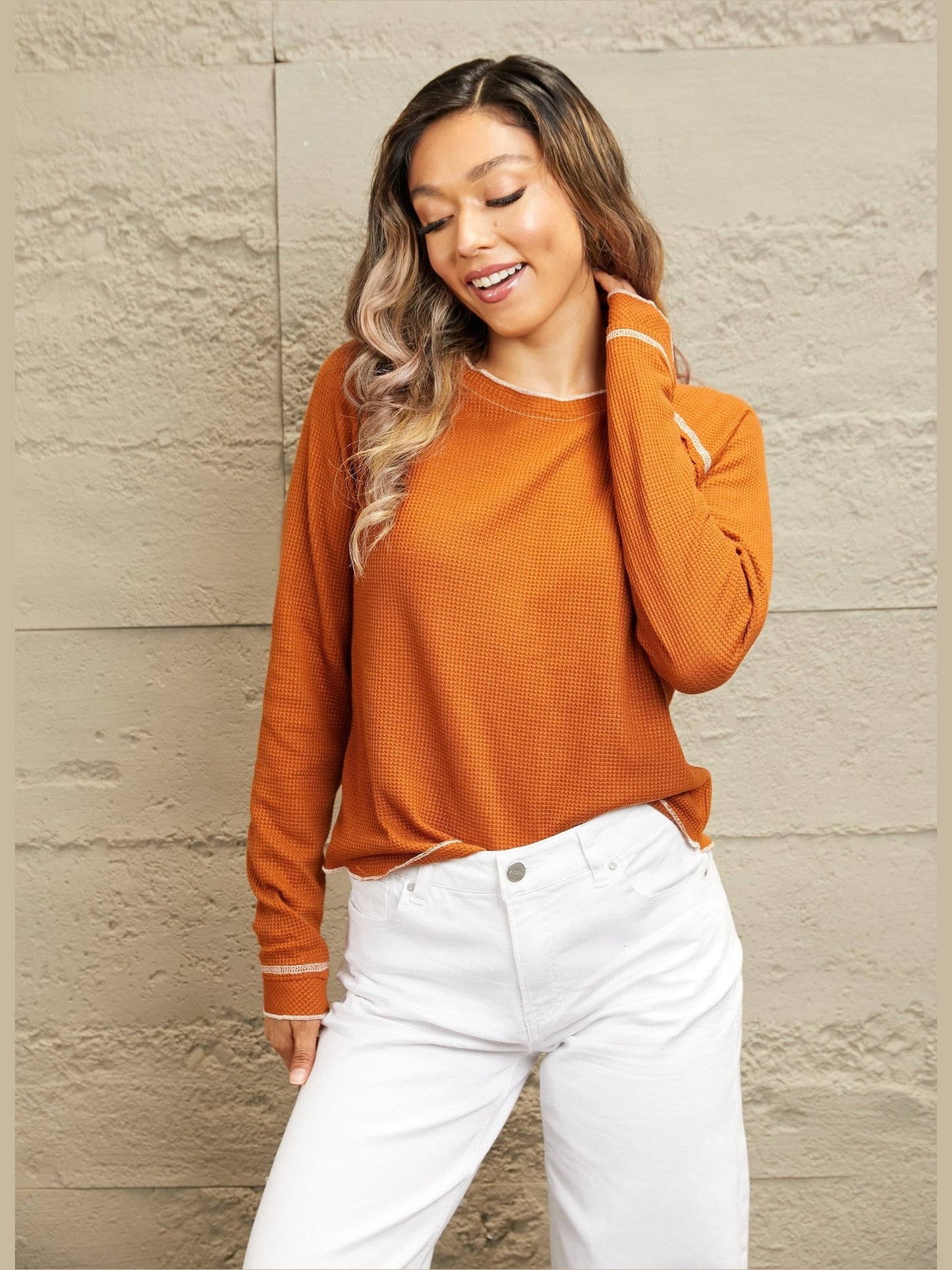 Long Raglan Sleeve Round Neck Top NicholesGifts