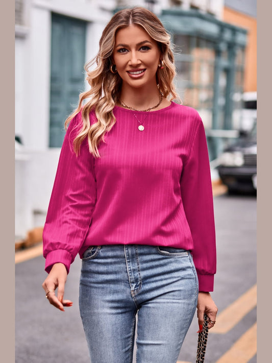 Round Neck Long Sleeve Tee NicholesGifts