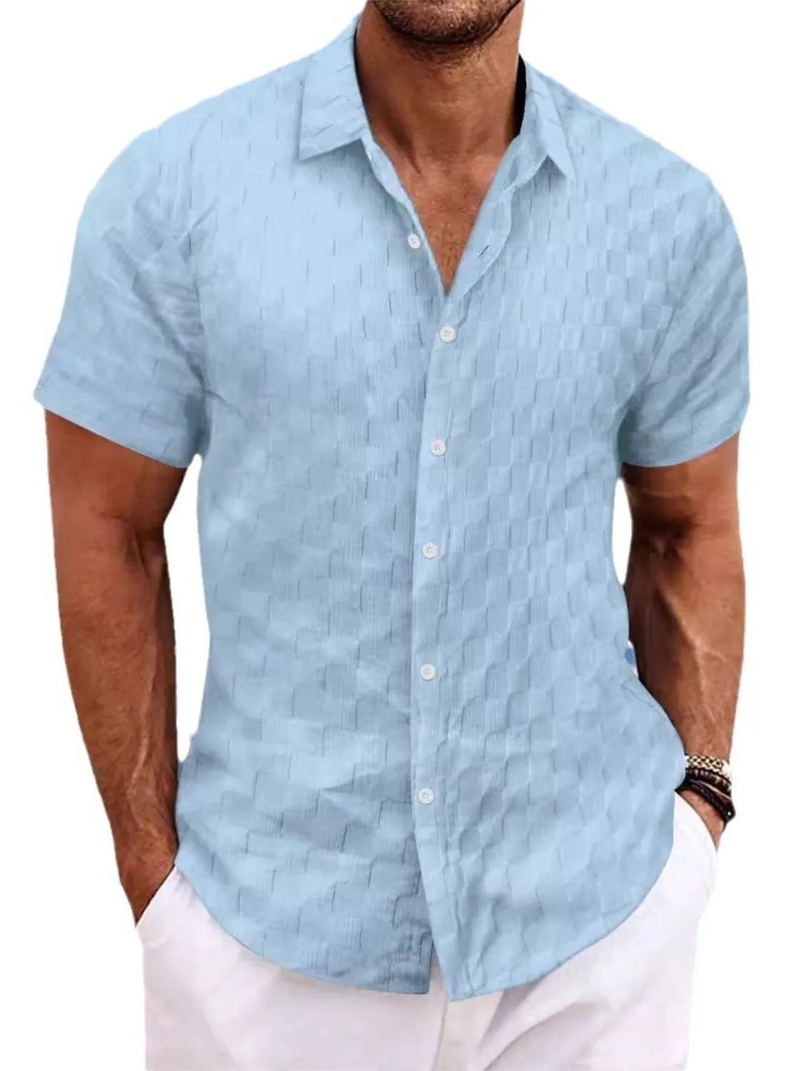 Men's Full Size Button Up Short Sleeve Shirt Plus Size NicholesGifts