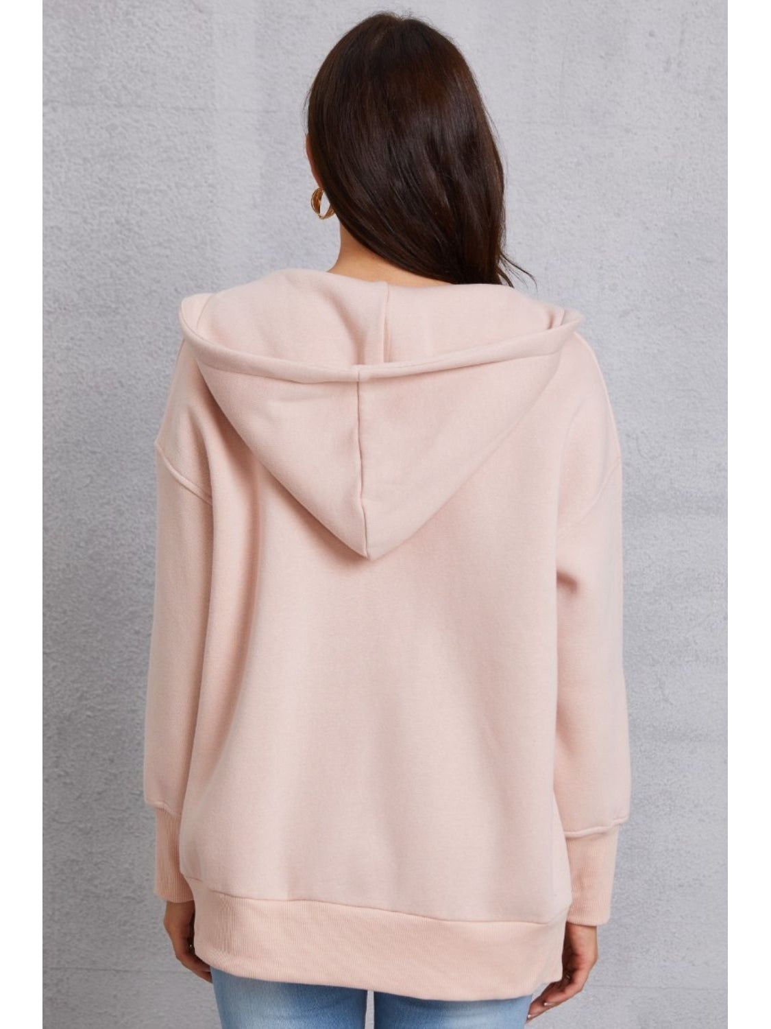 NicholesGifts Women Snap Down Dropped Shoulder Hoodie NicholesGifts