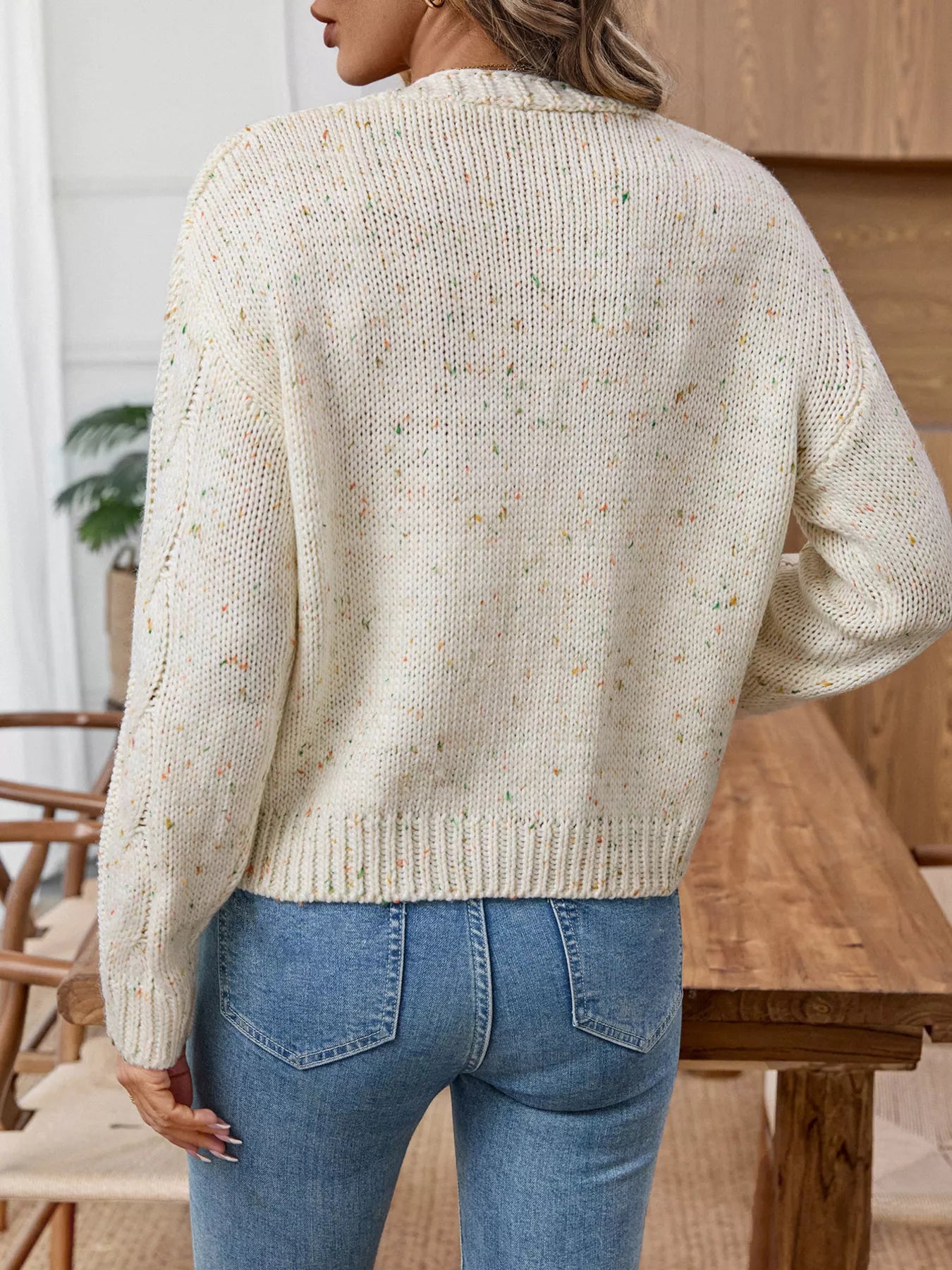 Cable Knit Button-Up Cardigan