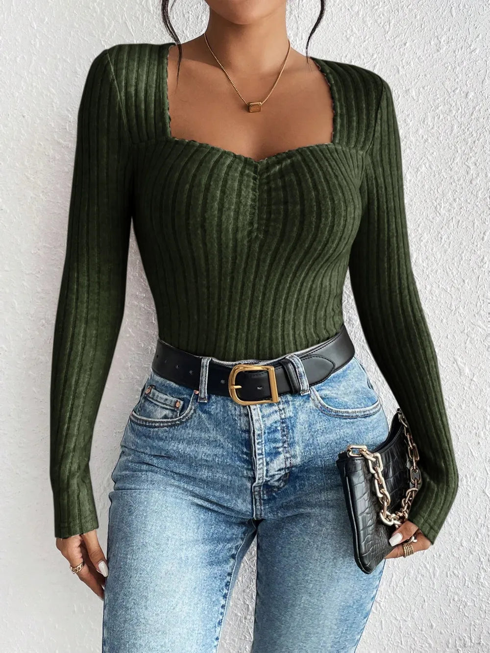 Honey Ribbed Long Sleeve T-Shirt nicholesgifts