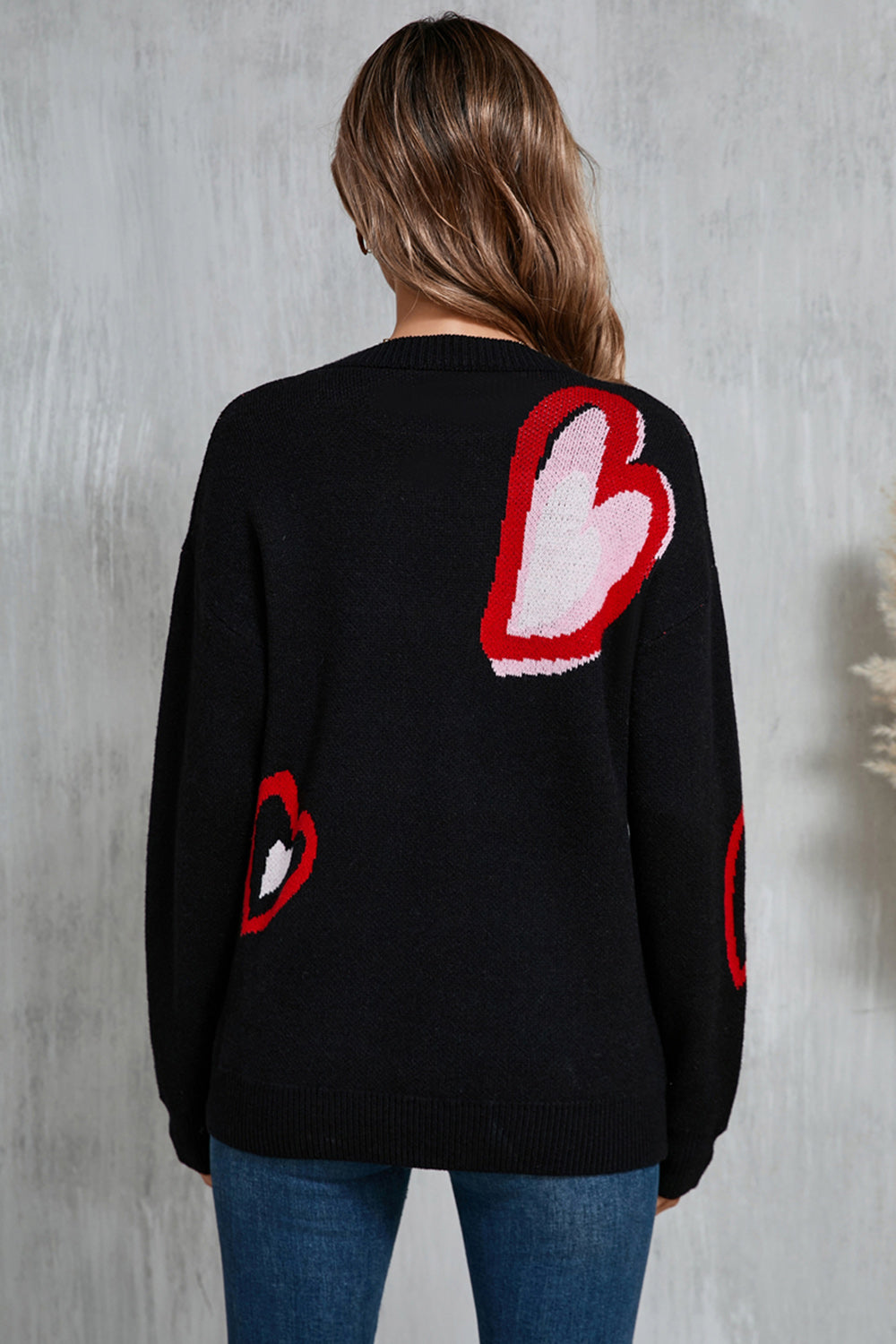 NicholesGifts Women Angel Wings Heart Round Neck Long Sleeve Sweater NicholesGifts