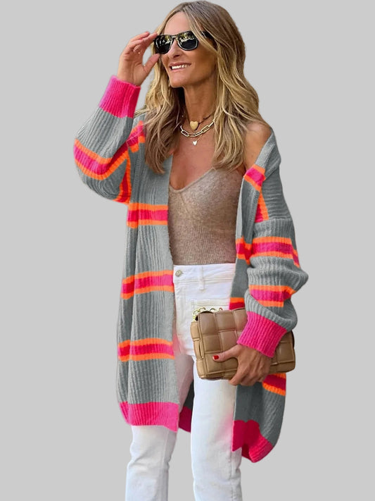 Women Ribbed Long Sleeve Cardigan Sweater nicholesgifts