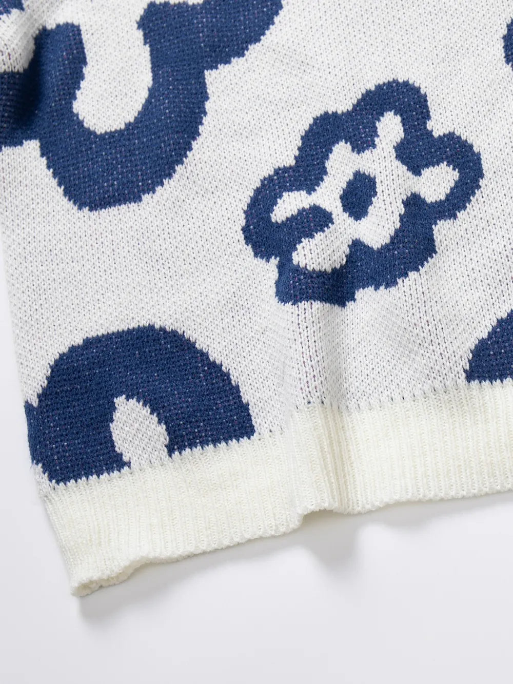 Flower Pattern Round Neck Long Sleeve Sweater nicholesgifts