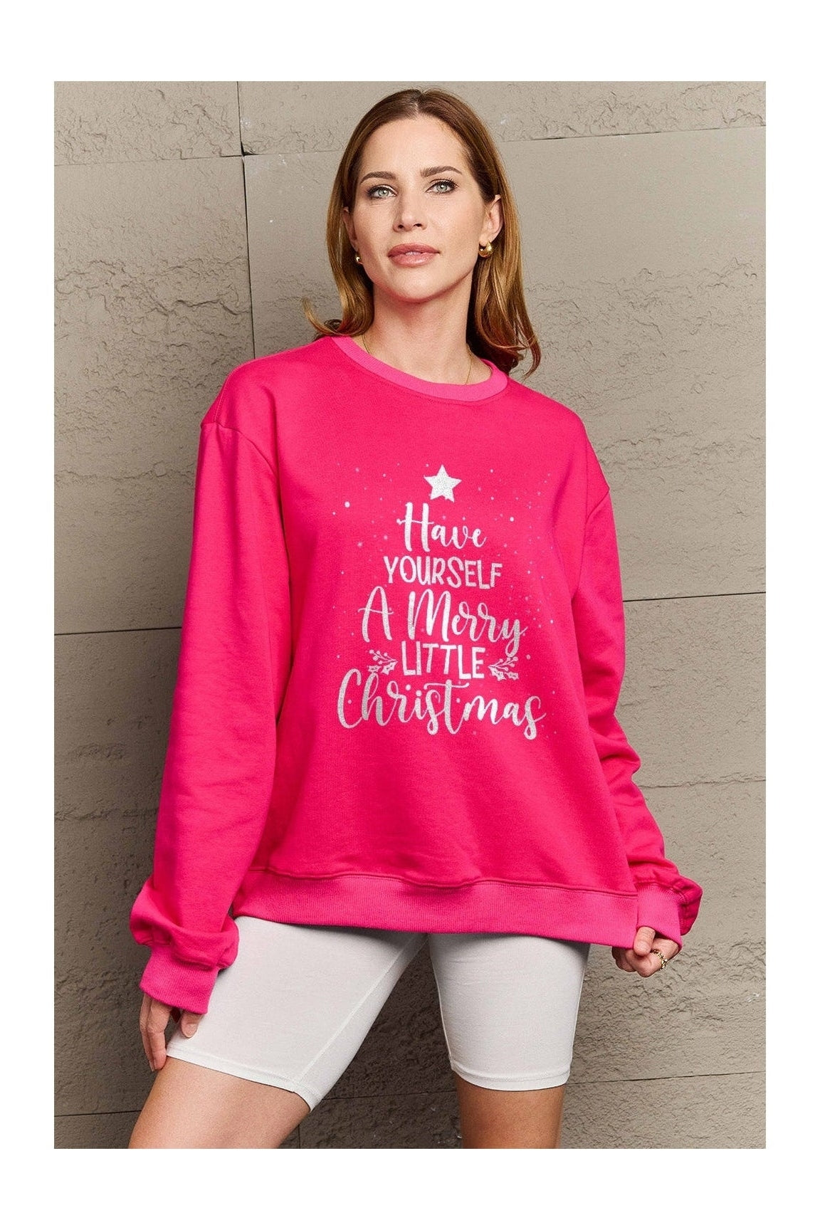 Simply Love Full Size HAVE YOURSELF A MERRY LITTLE CHRISTMAS Round Neck Sweatshirt