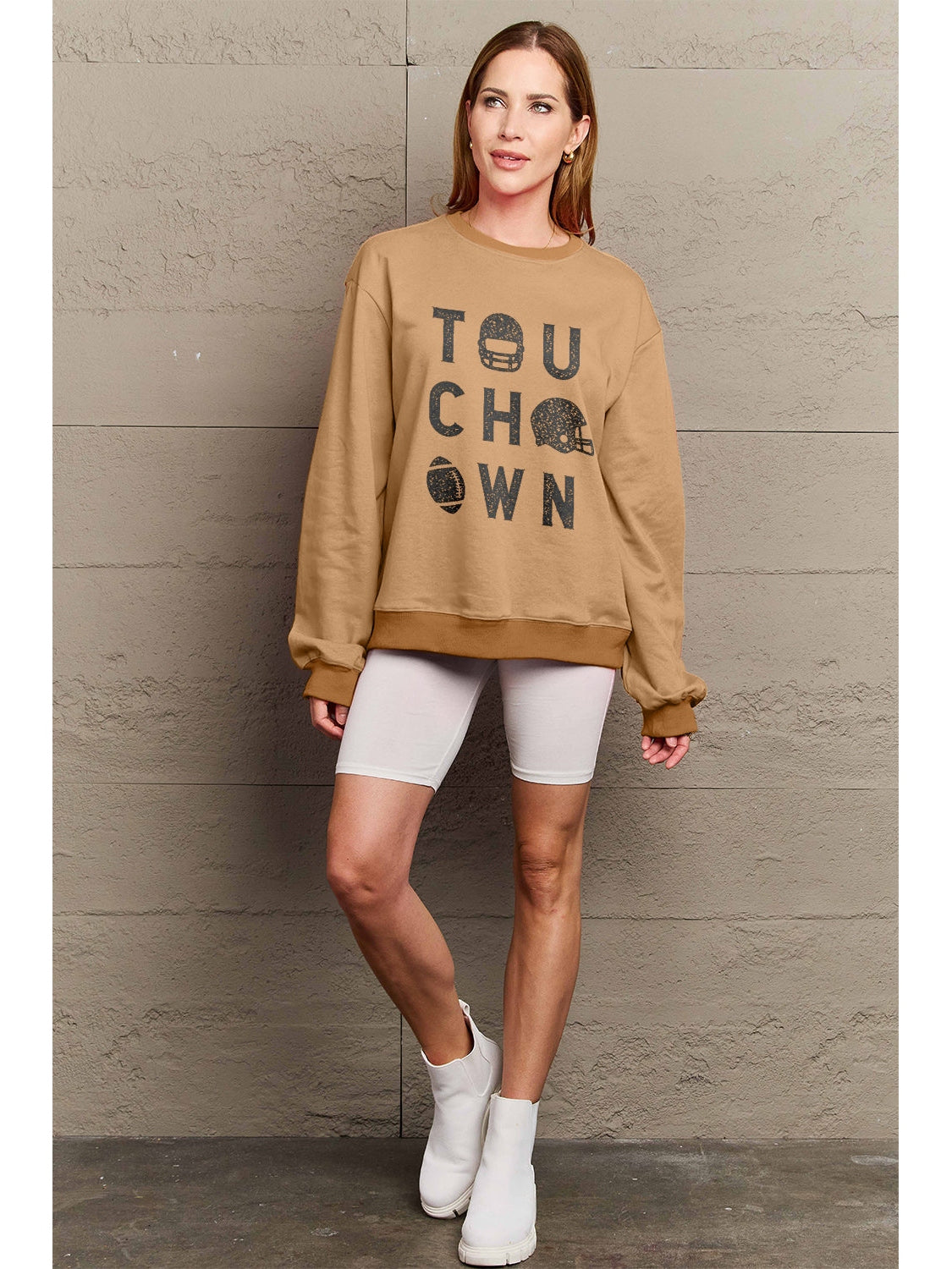 Women Simply Love Full Size Touchdown Long Sleeve Sweatshirt NicholesGifts