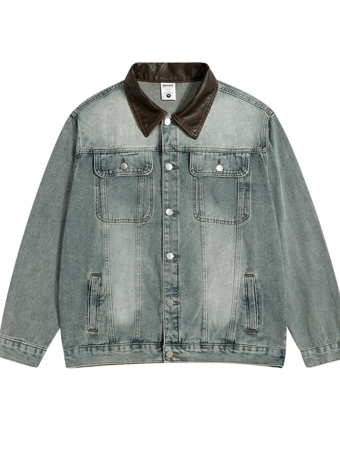 Men's Button Up Long Sleeve Denim Jacket Trendsi