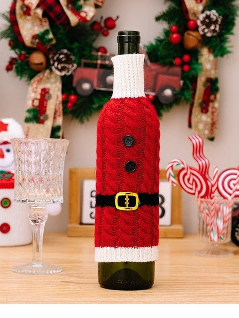 2-Piece Cable-Knit Wine Bottle Covers