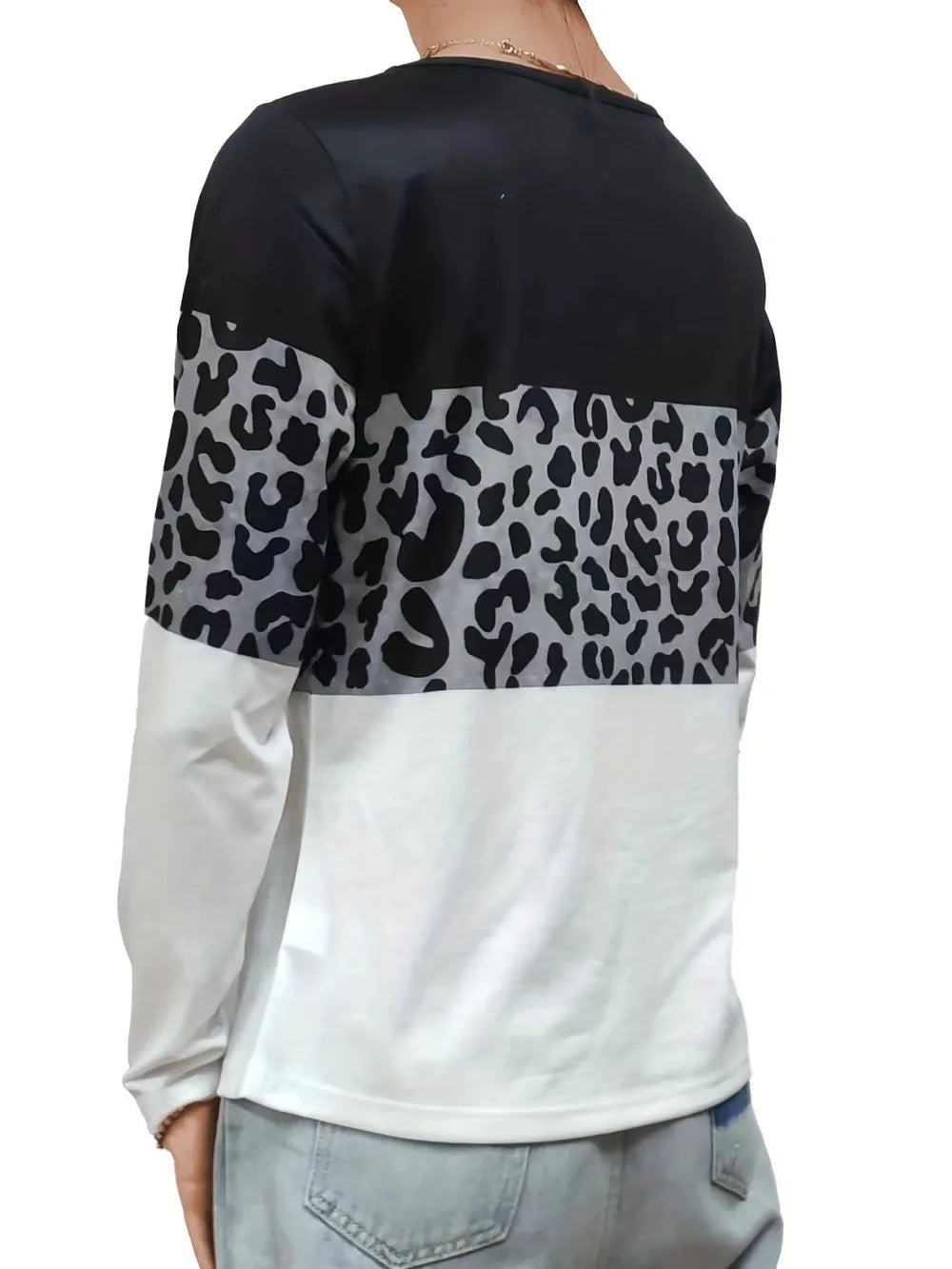 Crisscross Color Block Long Sleeve T-Shirt nicholesgifts