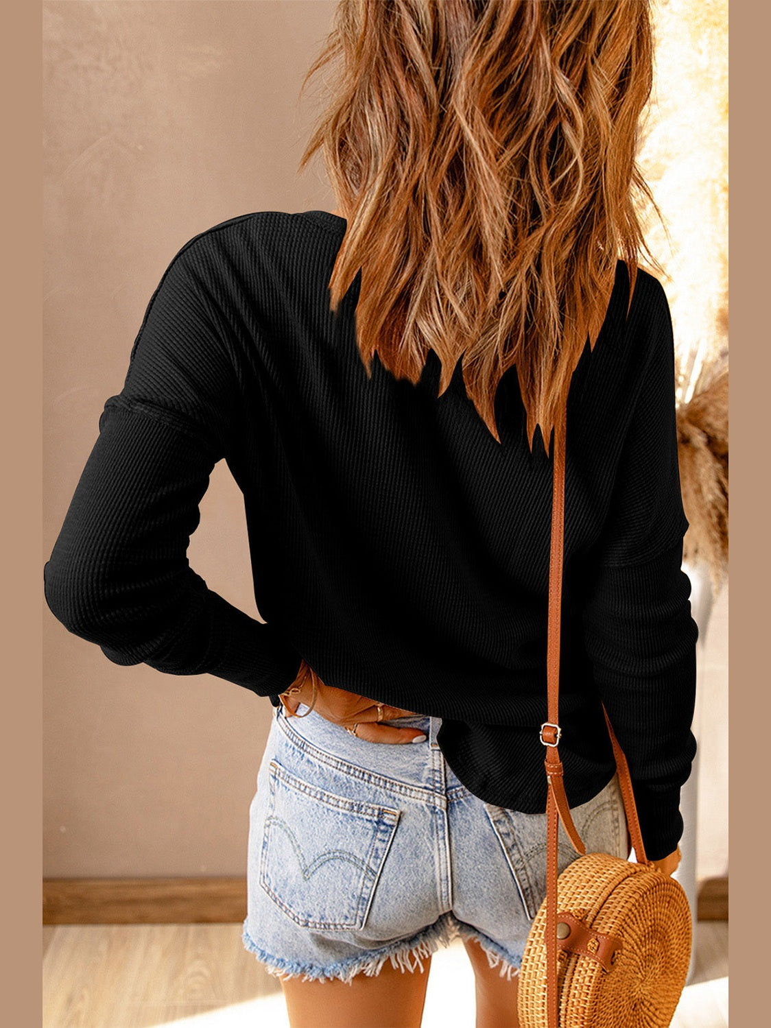 Women Double Take Full Size Half Button Drop Shoulder T-Shirt NicholesGifts