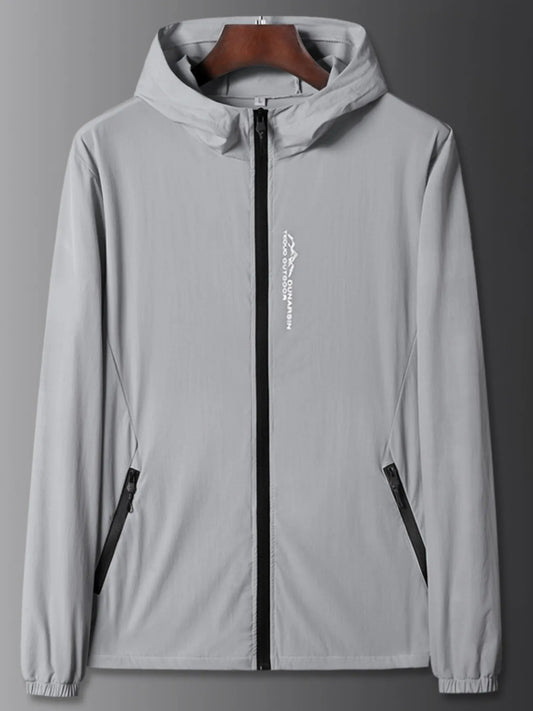 Men's Plus Size Zip Up Long Sleeve Hooded Jacket Trendsi