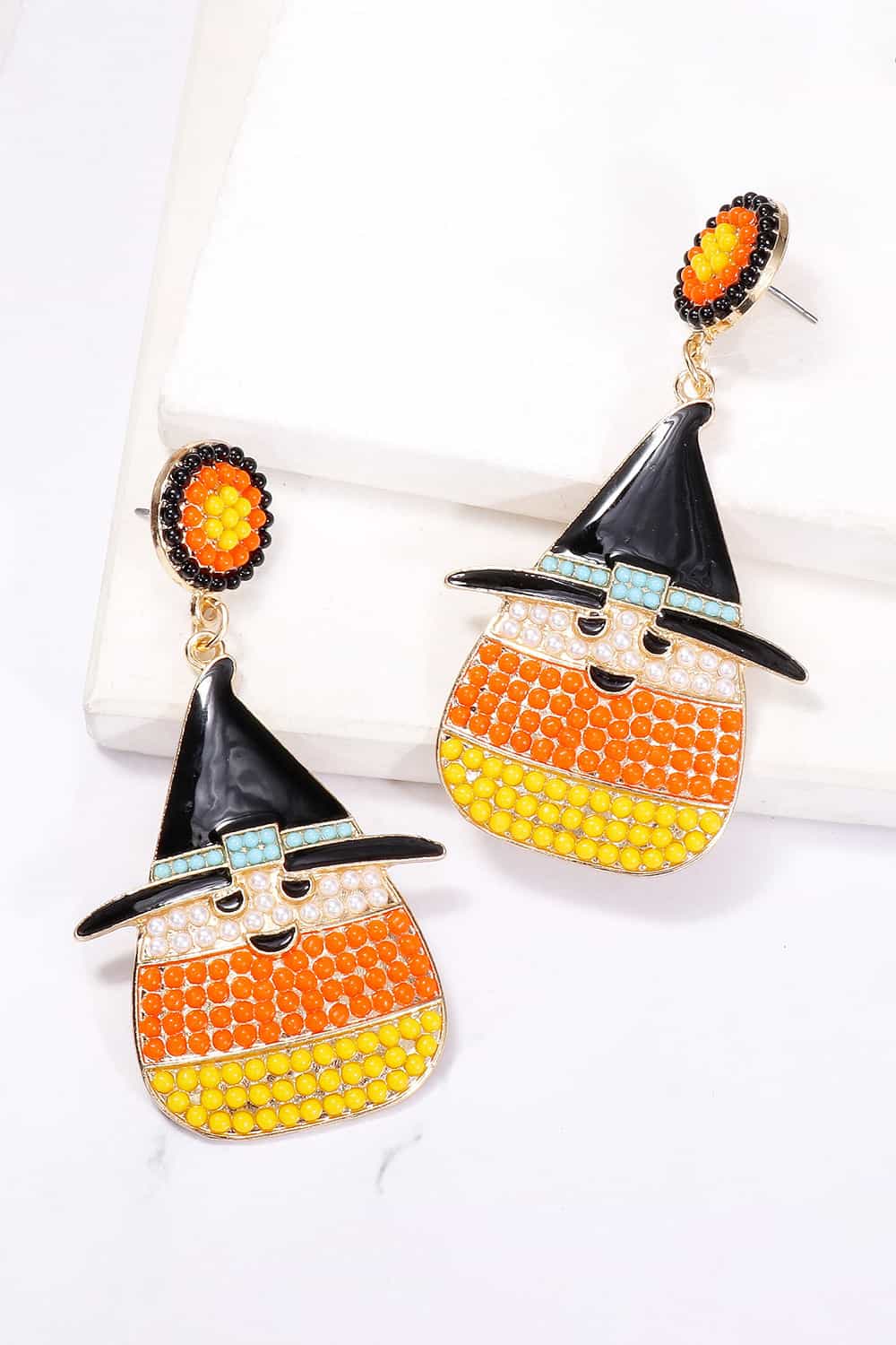 Women Witch's Hat Shape Synthetic Pearl Dangle Earrings NicholesGifts