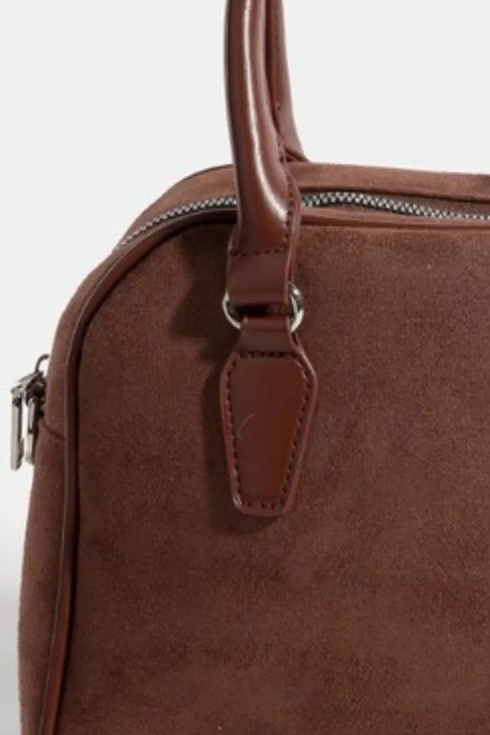 Fame Faux Leather Handle Boxy Handbag Trendsi