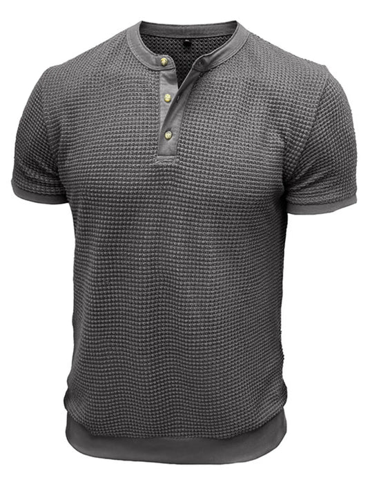 Men's Textured Henley Short Sleeve T-Shirt NicholesGifts