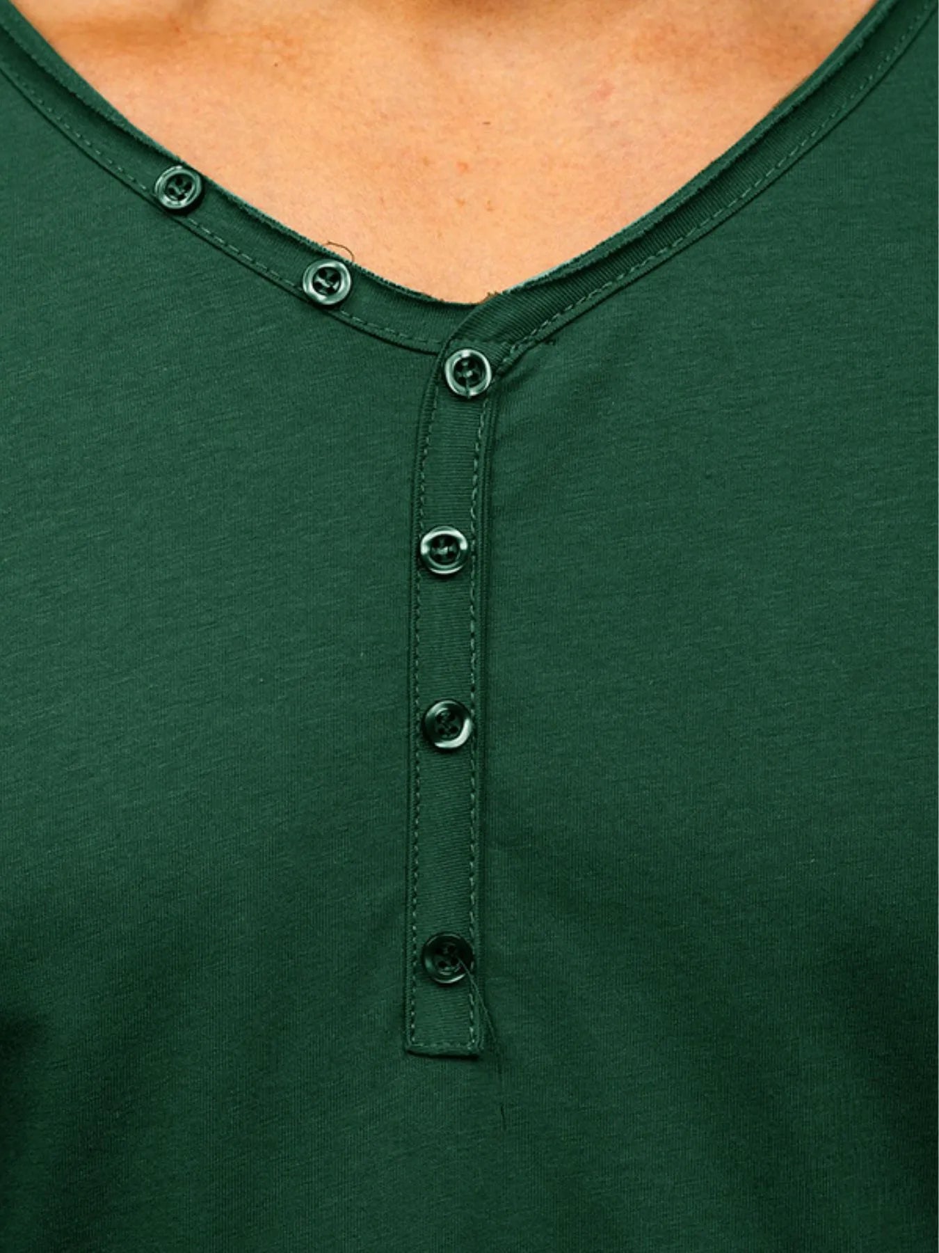 Men's V-Neck Henley Polo T-Shirt NicholesGifts