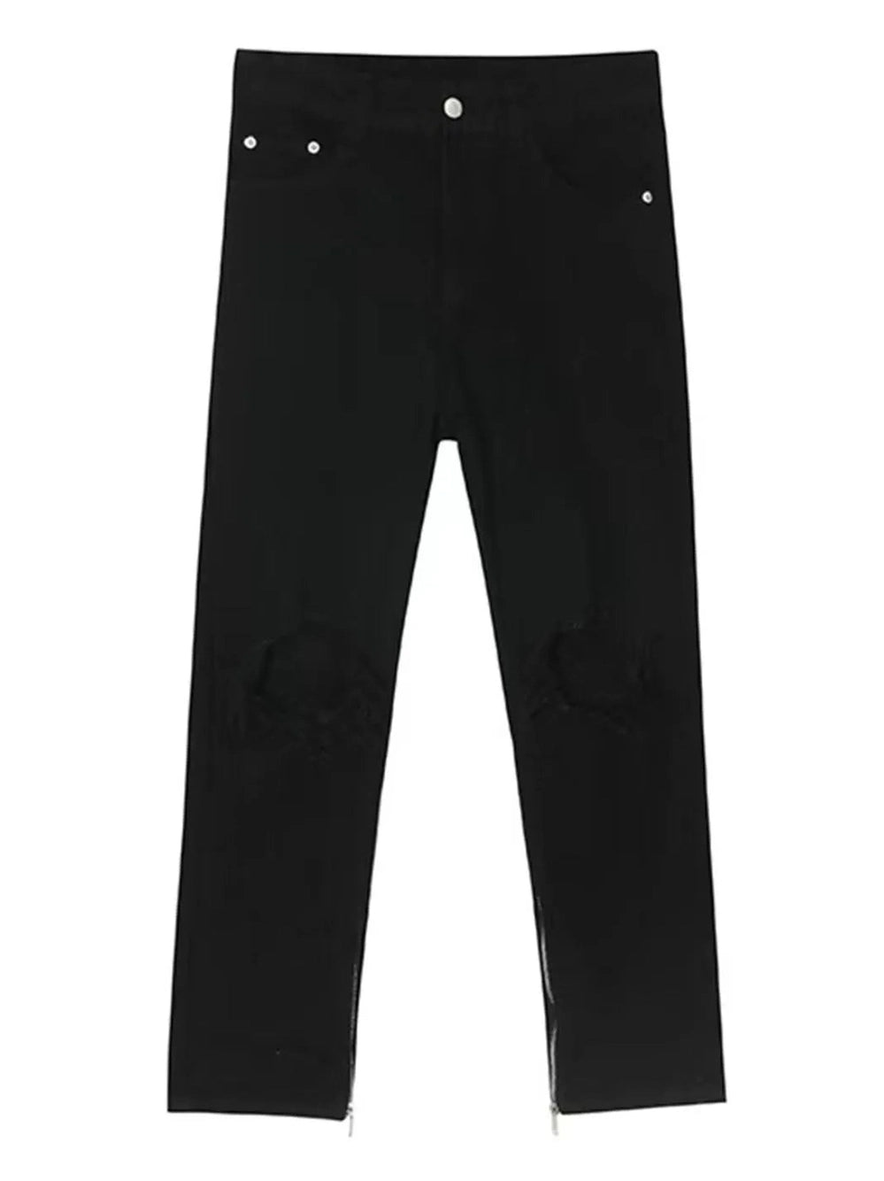 Distressed Mid Rise Jeans with Pockets Trendsi