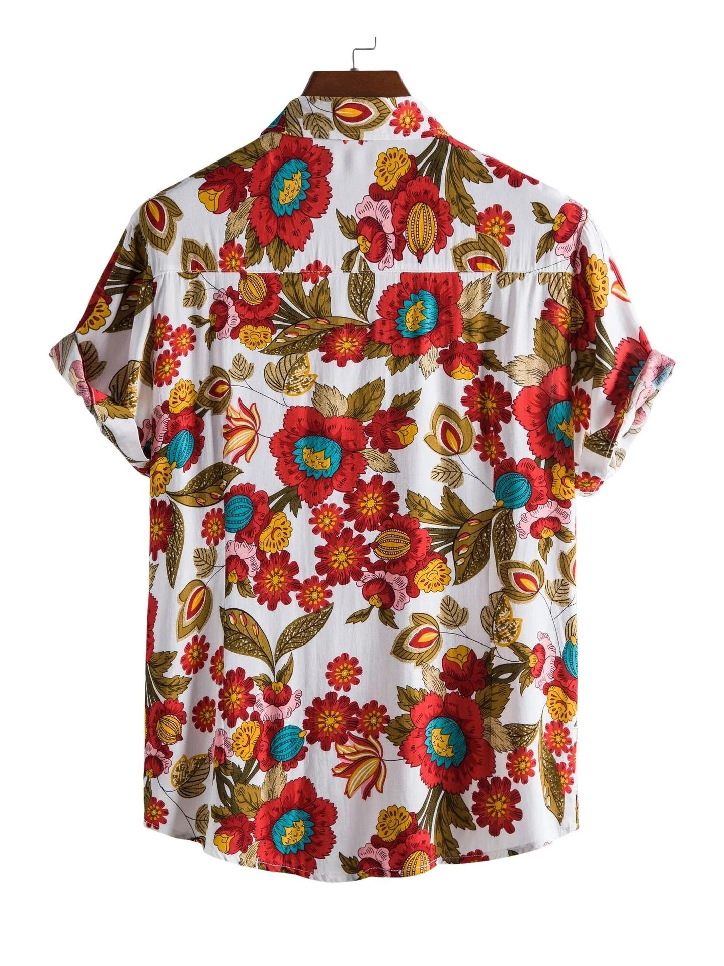 Men's Plus Size Floral Print Short Sleeve Hawaiian Shirt Trendsi