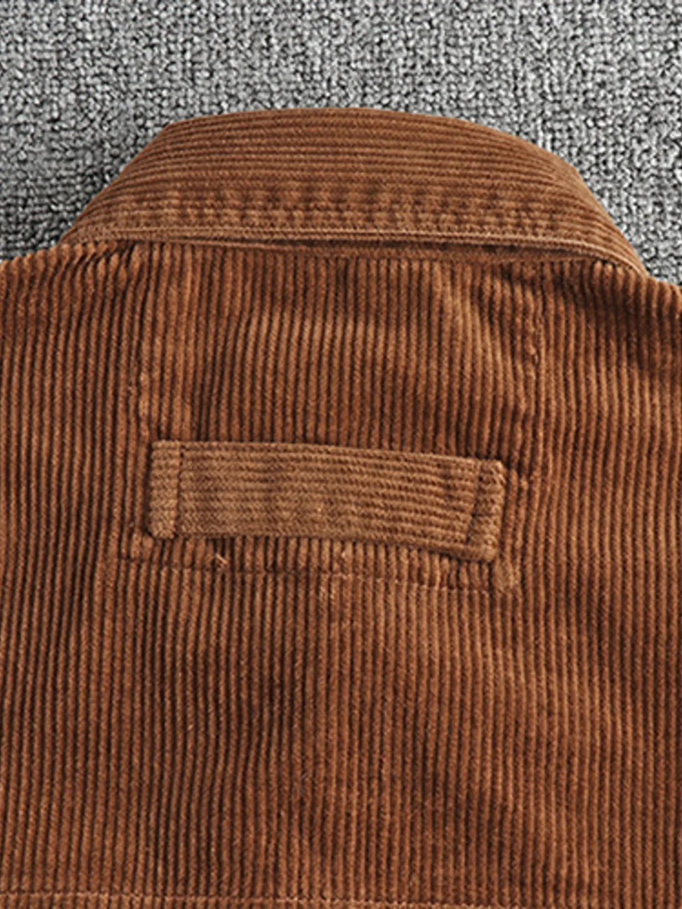 Men's Plus Size Corduroy Button Up Long Sleeve Jacket Trendsi