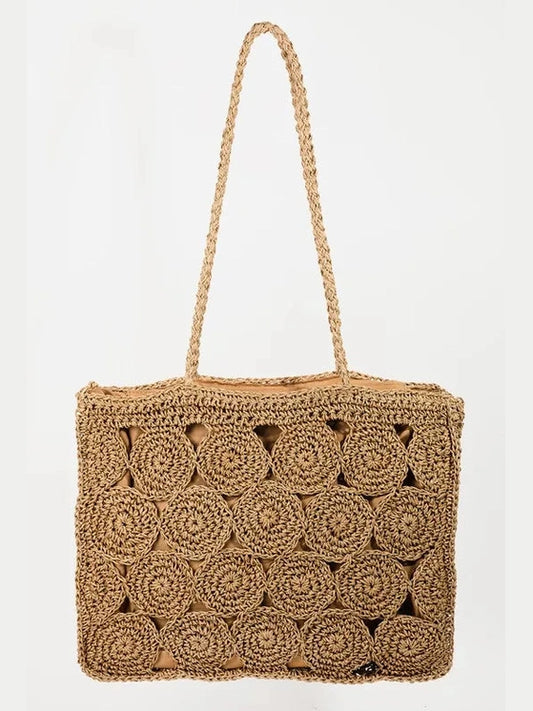 Fame Square Braided Pattern Tote Bag NicholesGifts