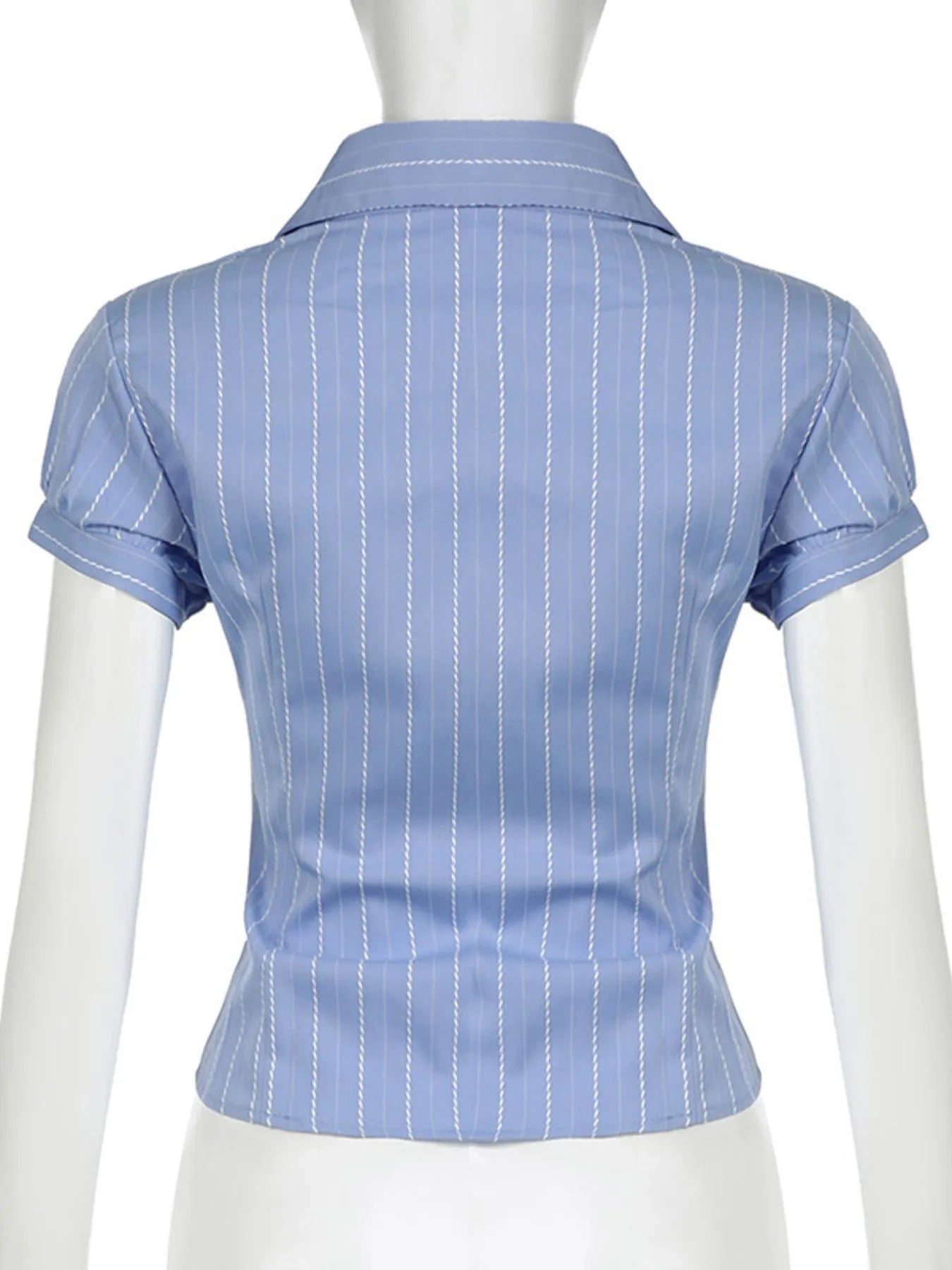 Striped Button-Down Collared Neck Shirt Trendsi