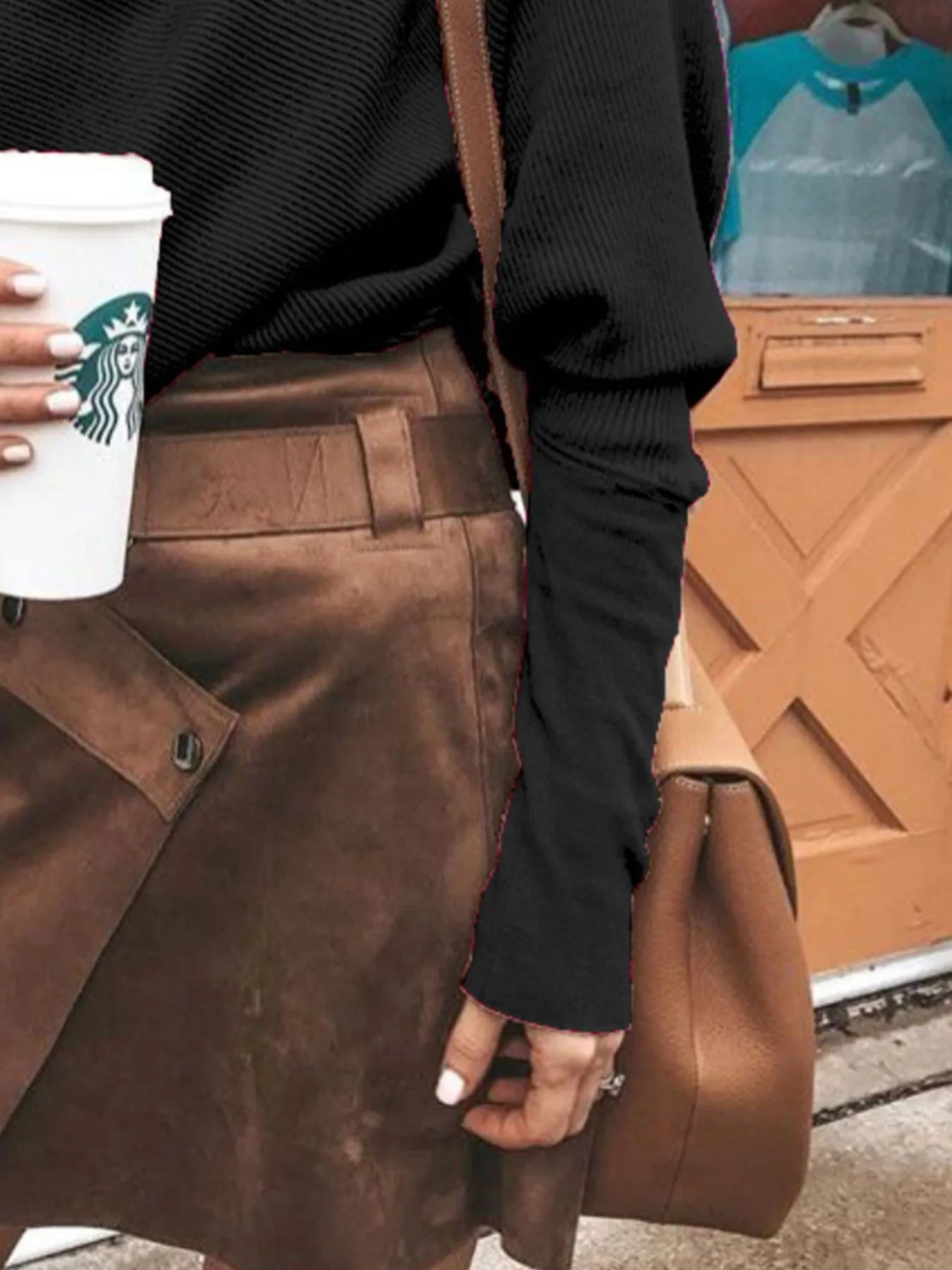 Full Size One-Shoulder Ribbed Sweater Plus Size Trendsi