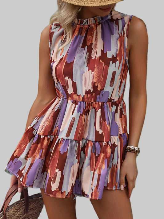 Peplum Mock Neck Sleeveless Blouse nicholesgifts
