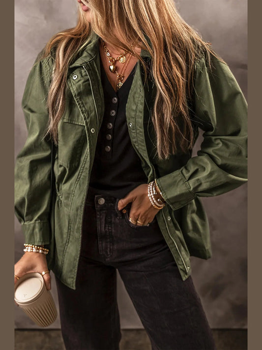 Zip Up Long Sleeve Jacket nicholesgifts