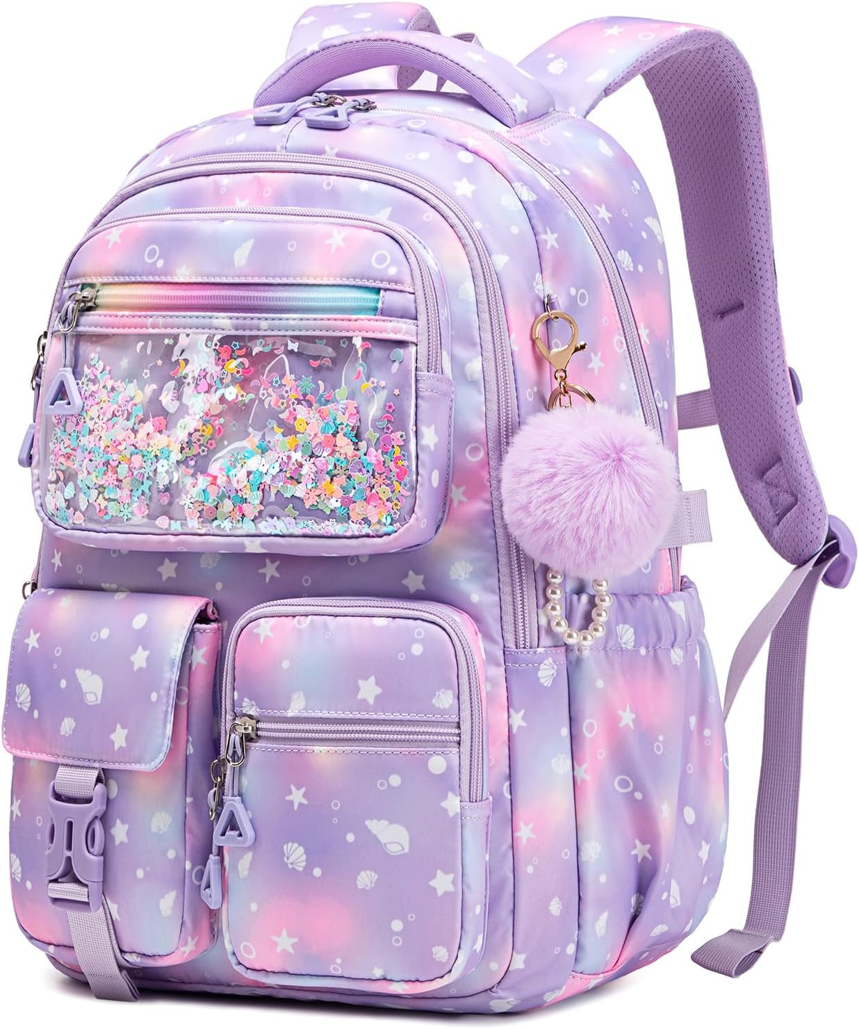 Girls Backpack,School Bag for Kids,Primary,Elementary,Teen Ages 6-15 Girls Bookbag,Students Kawaii Backpack Blue Mermaid