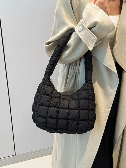 Quilted Ruched Shoulder Bag nicholesgifts