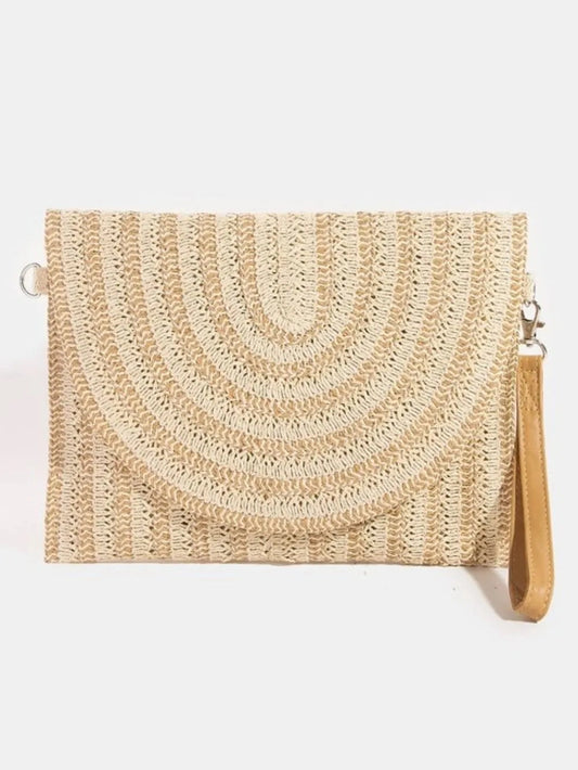 Fame Two Tone Woven Paper Envelope Clutch Bag