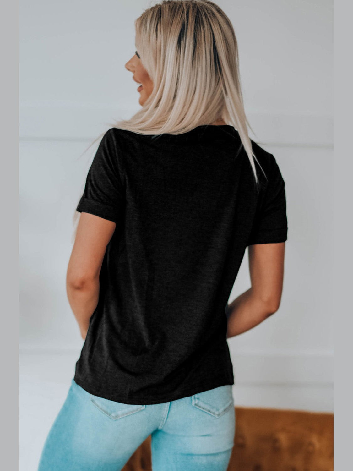 Women Bow & Boot Graphic Round Neck Short Sleeve T-Shirt NicholesGifts