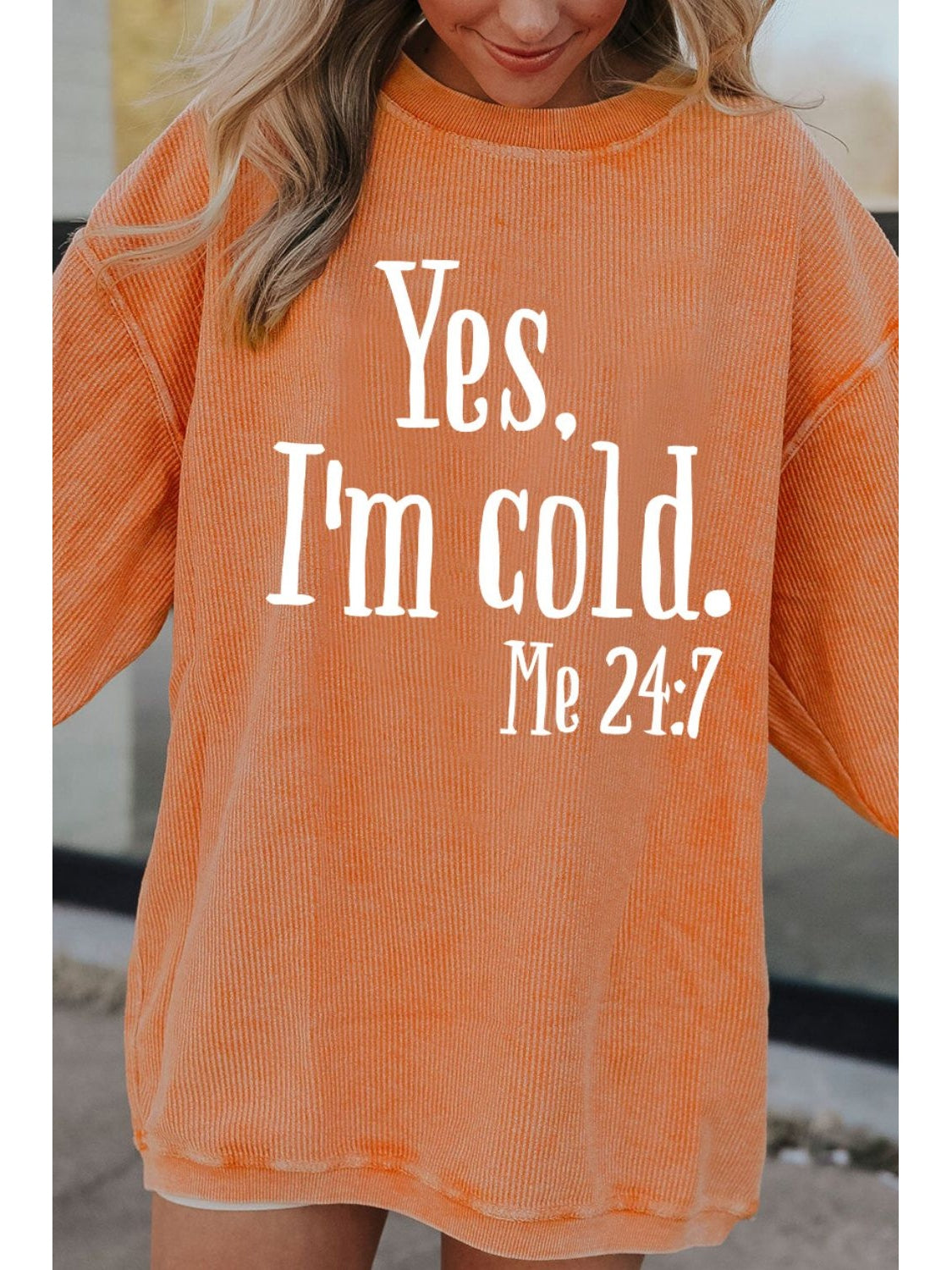 Letter Graphic Round Neck Long Sleeve Sweatshirt NicholesGifts