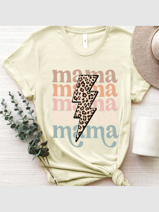 Women Mama Round Neck Short Sleeve T-Shirt NicholesGifts