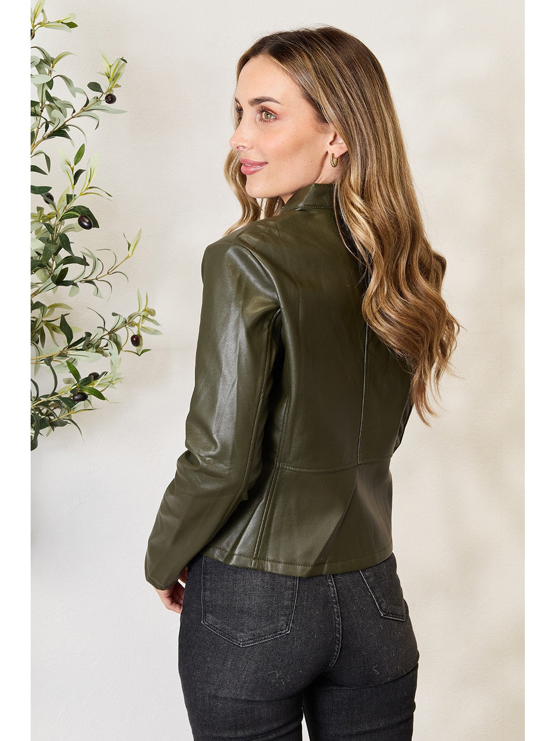 NicholesGifts Women Mock Neck Zip Up Jacket NicholesGifts
